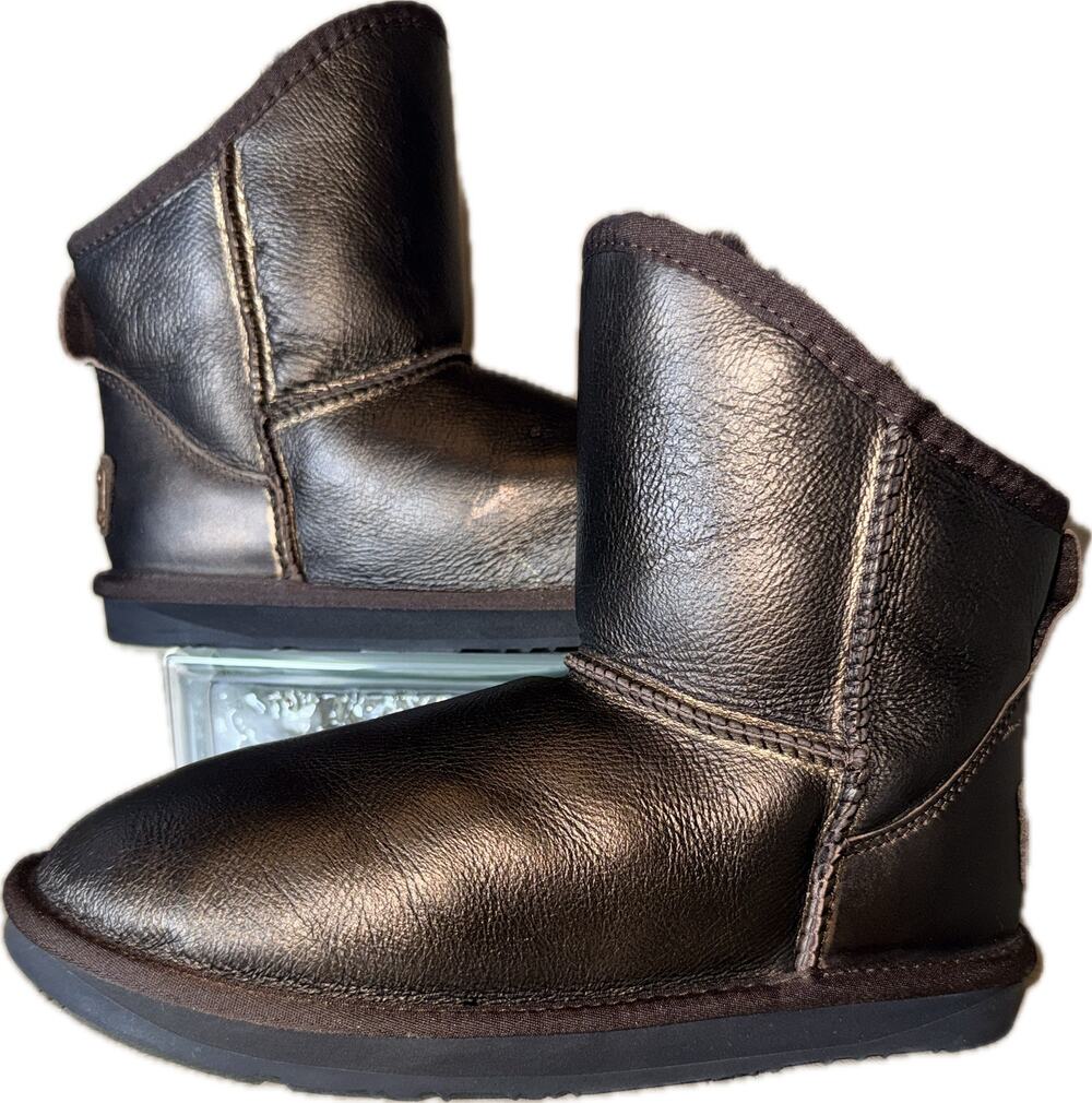 Australia LUXE Collective Sz 9 Cozy Short Shearling Boot Bronze Metallic Brown